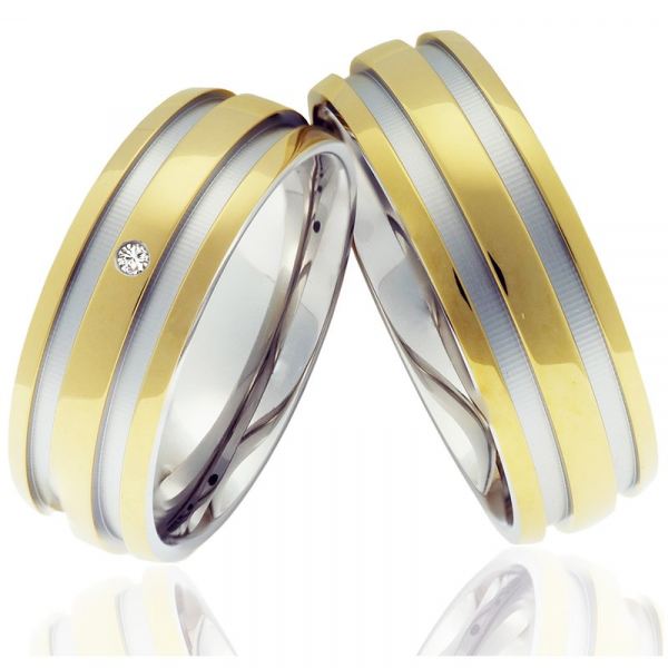 Preview: Edelstahlringe MOR4 mit goldfarbiger Beschichtung